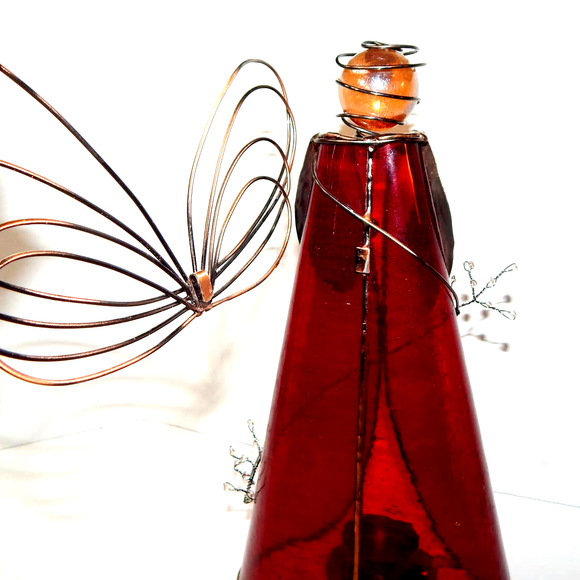 COPY - Beautiful Large Stain Glass Tea Light Candle Angel - Picture 6 of 10